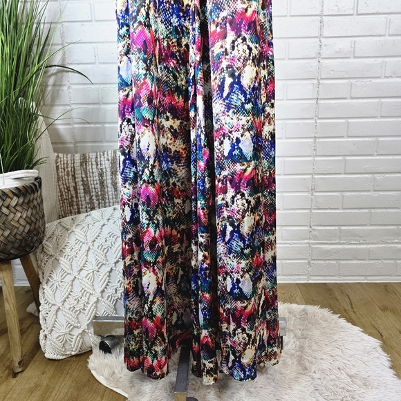 Anthropologie Judith March Rainbow Halter Maxi Wide Leg Jumpsuit Large - Picture 6 of 11